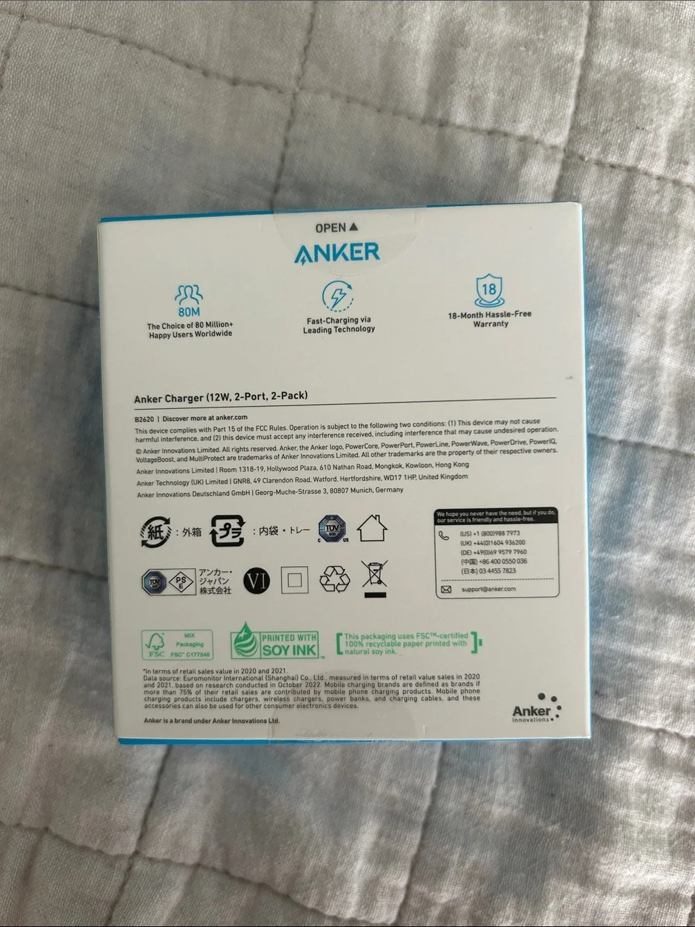 Never Opened, Still in Box - Anker PowerPort Mini White Charger 2 Pack